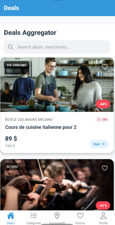 Quebec Deals App Screen